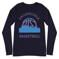 Fan Gear Nation Philadelphia 76ers Basketball Premium Long Sleeve Tee Shirt Unisex Cotton