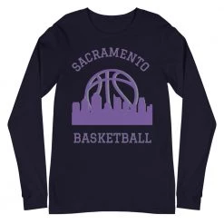 Fan Gear Nation Sacramento Kings Basketball Premium Long Sleeve Tee Shirt Unisex Cotton