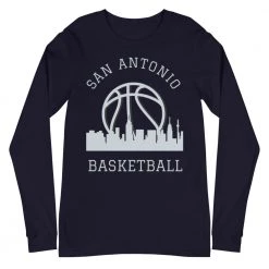 Fan Gear Nation San Antonio Spurs Basketball Premium Long Sleeve Tee Shirt Unisex Cotton