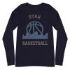 Fan Gear Nation Utah Jazz Basketball Premium Long Sleeve Tee Shirt Unisex Cotton