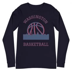 Fan Gear Nation Washington Wizards Basketball Long Sleeve Premium Tee Shirt Unisex Cotton