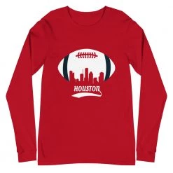 Fan Gear Nation Unisex Houston Texans Football Premium Long Sleeve Tee Shirt
