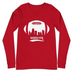 Fan Gear Nation Unisex Kansas City Chiefs Football Premium Long Sleeve Tee Shirt
