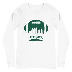Fan Gear Nation Unisex New York Jets Football Premium Long Sleeve Tee Shirt