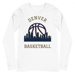 Fan Gear Nation Denver Nuggets Basketball Premium Long Sleeve Tee Shirt Unisex Cotton