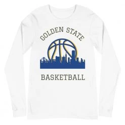 Fan Gear Nation Golden State Warriors Basketball Premium Long Sleeve Tee Shirt Unisex Cotton