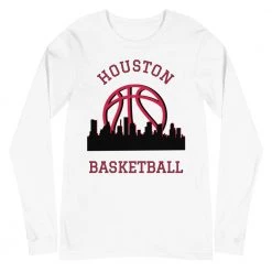 Fan Gear Nation Houston Rockets Basketball Premium Long Sleeve Tee Shirt Unisex Cotton