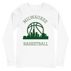 Fan Gear Nation Milwaukee Bucks Basketball Premium Long Sleeve Tee Shirt Unisex Cotton