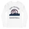 Fan Gear Nation New Orleans Pelicans Basketball Premium Long Sleeve Tee Shirt Unisex Cotton