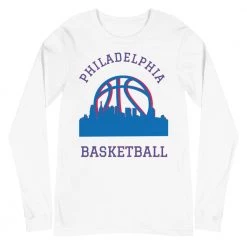 Fan Gear Nation Philadelphia 76ers Basketball Premium Long Sleeve Tee Shirt Unisex Cotton
