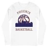 Fan Gear Nation Phoenix Suns Basketball Premium Long Sleeve Tee Shirt Unisex Cotton