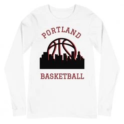 Fan Gear Nation Portland Trailblazers Basketball Premium Long Sleeve Tee Shirt Unisex Cotton