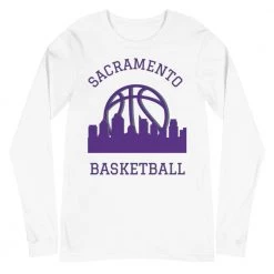 Fan Gear Nation Sacramento Kings Basketball Premium Long Sleeve Tee Shirt Unisex Cotton