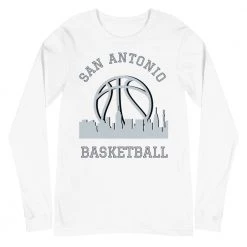 Fan Gear Nation San Antonio Spurs Basketball Premium Long Sleeve Tee Shirt Unisex Cotton