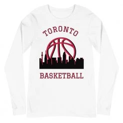 Fan Gear Nation Toronto Raptors Basketball Premium Long Sleeve Tee Shirt Unisex Cotton