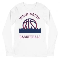 Fan Gear Nation Washington Wizards Basketball Long Sleeve Premium Tee Shirt Unisex Cotton